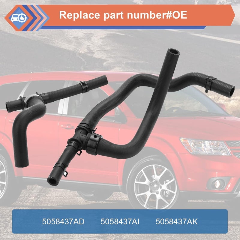 ZONFANT مجموعة أنابيب خرطوم سخان ZONFANT HVAC مع TEE لدودج جورنيو 2008-2020 - Image 2