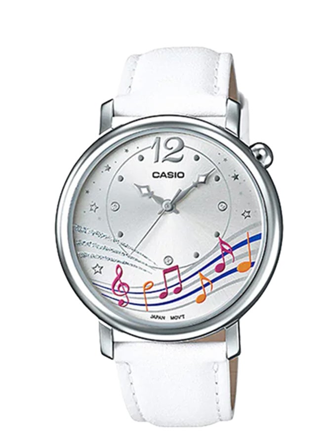 CASIO Women's Analog Round Shape Leather Wrist Watch LTP-E123L-7ADF - 31 Mm  - Image 1