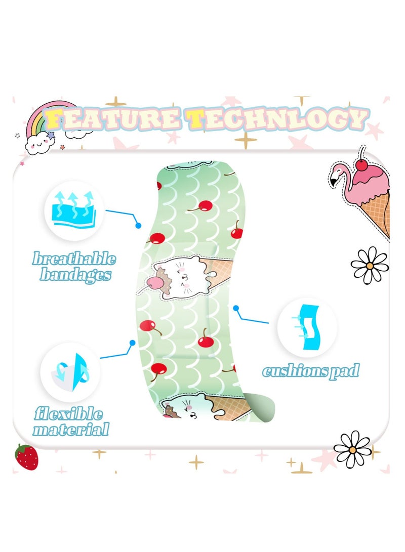 Excefore Kids Cartoon Bandages, 120 Pcs Flexible Adhesive Colorful Bandages, Waterproof Breathable Bandages, Knuckle Stickers Comfortable Protection Care Scrapes and Cuts, for Children Toddlers - Image 4