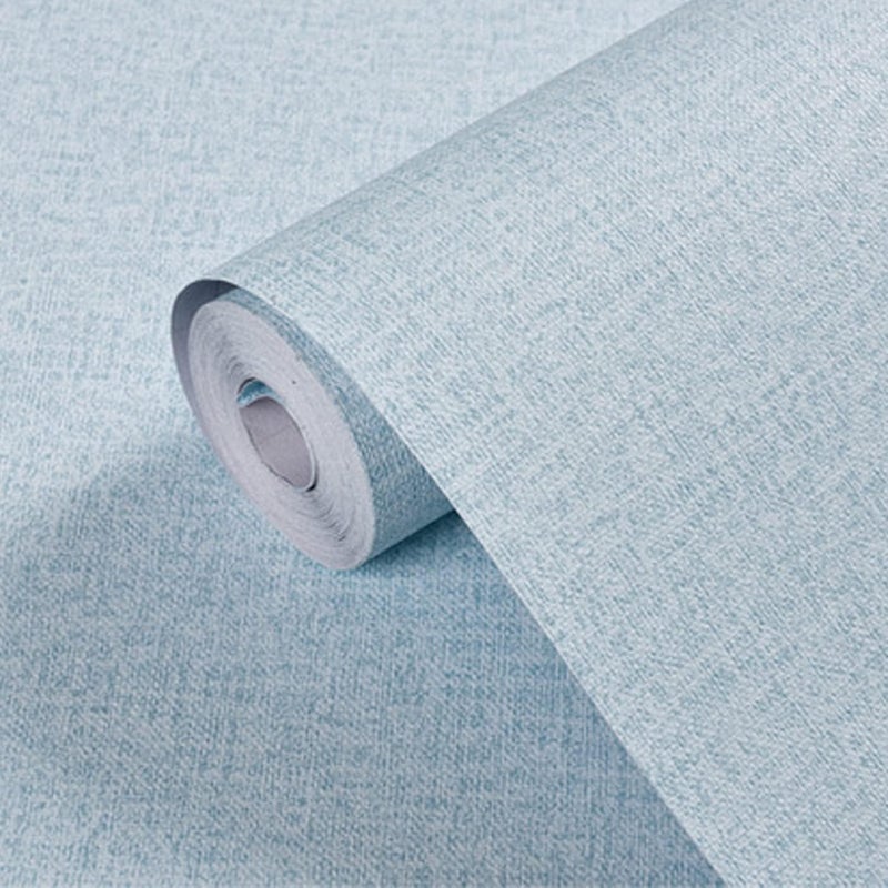 Yancorp Textured Fabric Wallpaper - 15.7""X120"" Faux Grasscloth Peel & Stick - Blue - Image 1