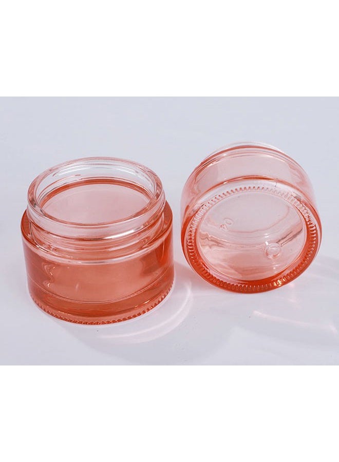 Healthcom 4 Packs 2 Oz/60ml Empty Jars Pink Glass Cosmetic Jar Pot Bottles with Rose Gold Lids Refillable Cosmetic Container Eye Cream Jar Pot Vials for Makeup Lotion Face Eyeshadow Lip Balms - Image 3