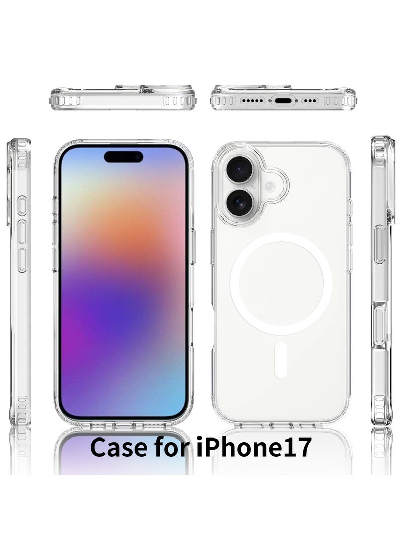 Clear MagSafe Case for iPhone 17,  Wireless Charging Shockproof 2mm Bumper Protective Built-in Mag-Safe-Compatible Magnets iPhone 17 Case with MagSafe - Image 2