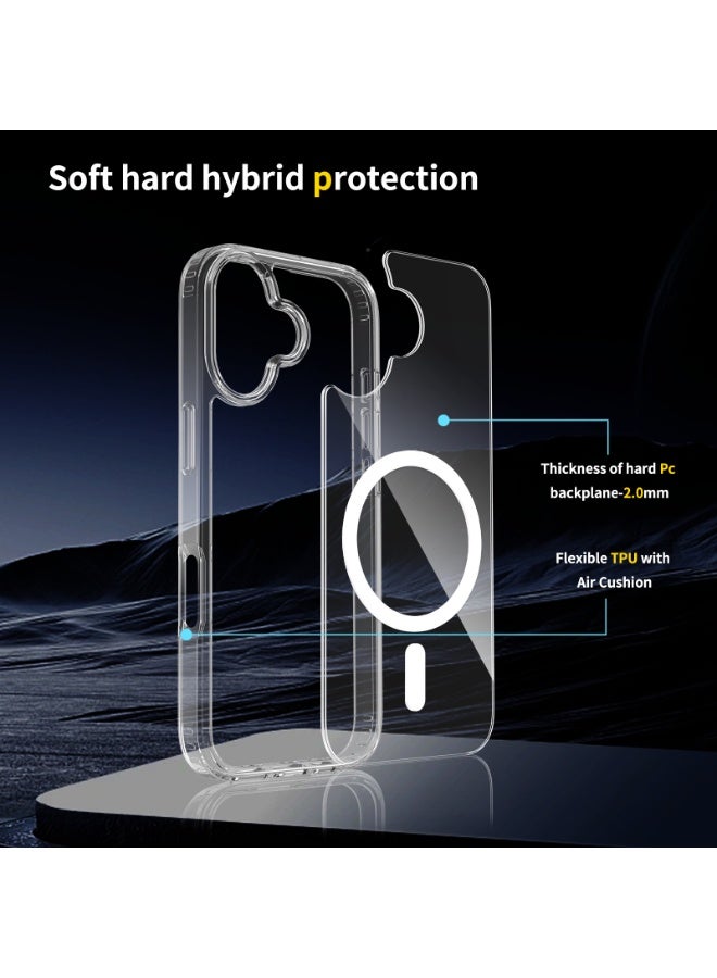 Clear MagSafe Case for iPhone 17,  Wireless Charging Shockproof 2mm Bumper Protective Built-in Mag-Safe-Compatible Magnets iPhone 17 Case with MagSafe - Image 3