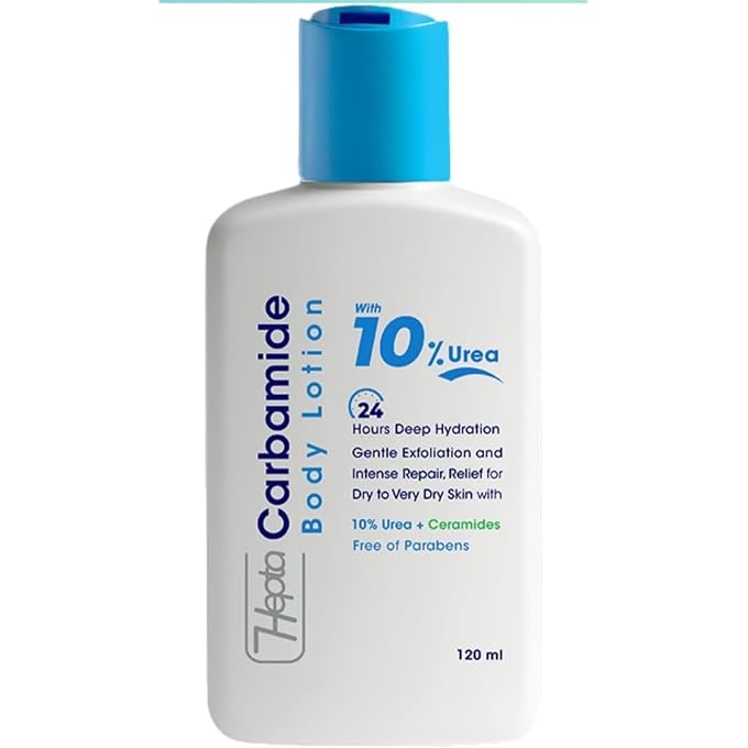 hepta Carbamide Body Lotion with 10% Urea and Ceramides  Intensive Moisturizer for Dry to Very Dry Skin  24-Hour Deep Hydration, Exfoliating, Paraben-Free, Fast Absorbing, 120 ml - Image 2