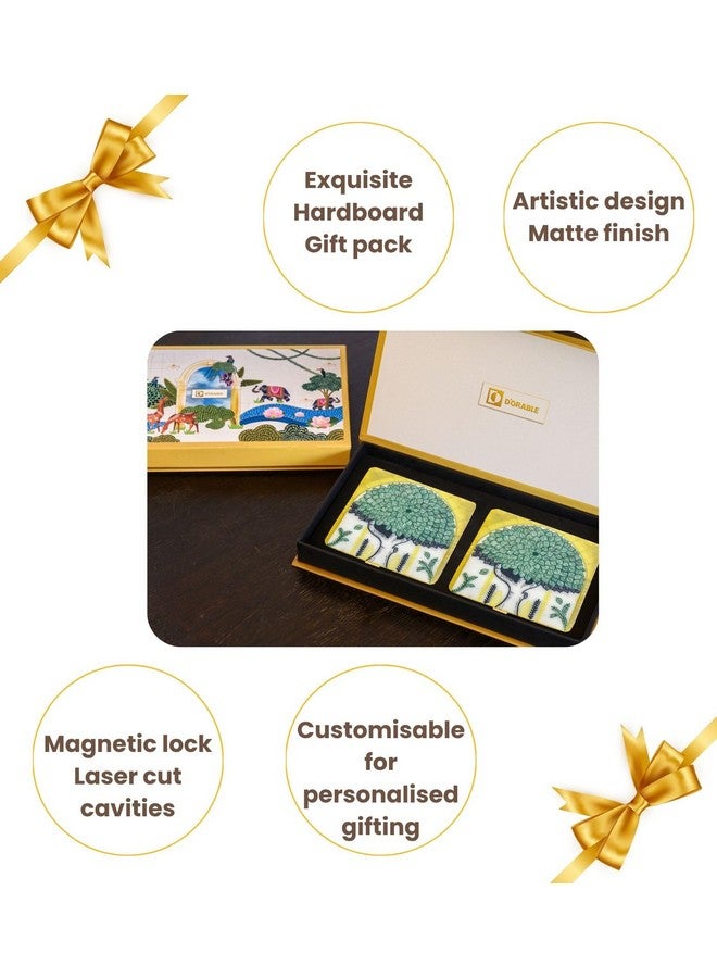 D'ORABLE Dorable Coasters - Marble Square Tea Coasters for Dining Table. Perfect Coasters for Couple Gift. The Indo-Rome Tree Coaster. - Image 5