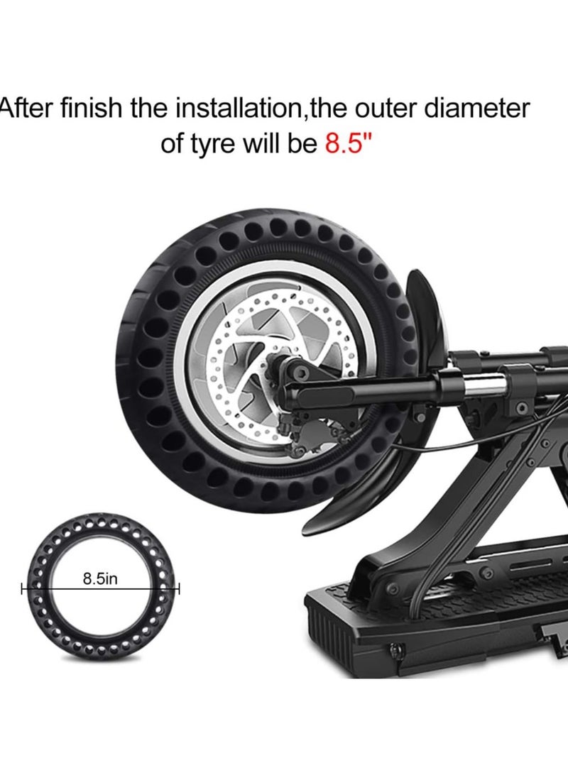 2Pcs Solid Tire Tyre for Xiaomi mijia M365, Front/Rear Rubber Tire Wheel Replacement for Electric Scooter 8.5 Inch - Image 4