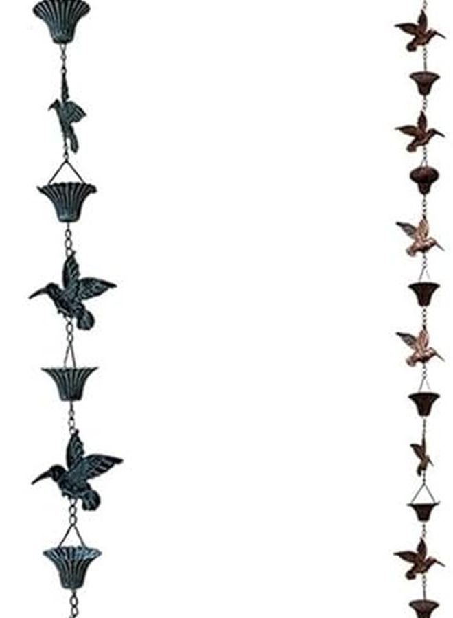 Brown Copper Rain Chain 8 5 Ft For Gutter Drainage Garden Patio Outdoor Water Feature - Image 5