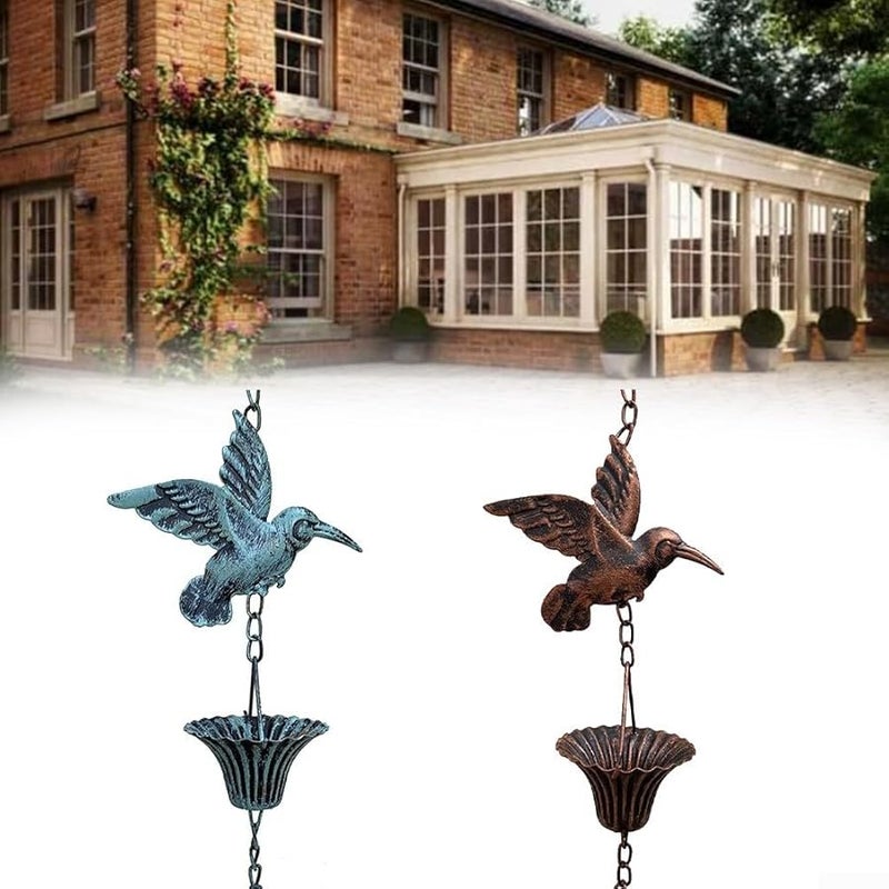 Brown Copper Rain Chain 8 5 Ft For Gutter Drainage Garden Patio Outdoor Water Feature - Image 1