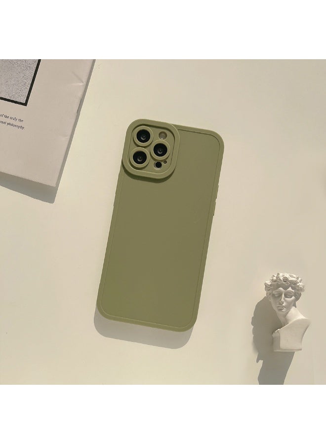 NIBEMINENT Matte Finish Solid Color Protective TPU Case Cover For iPhone 16 Pro, Rock Green