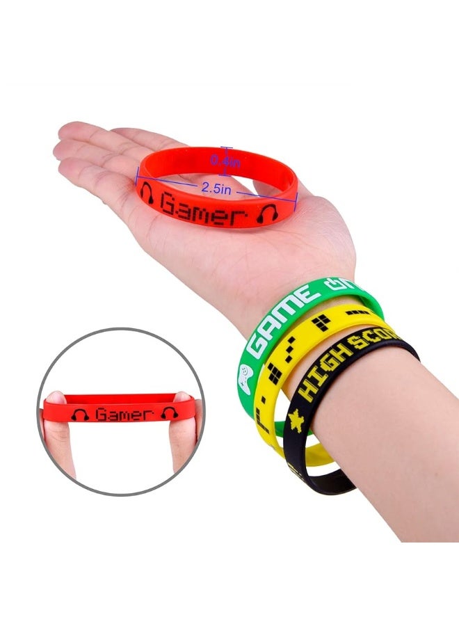 TUPARKA 18 Pcs Video Game Wristbands Rubber Bracelet Game Party Wristbands Supplies for Birthday Party Baby Shower Party Favors 6 Styles - Image 1