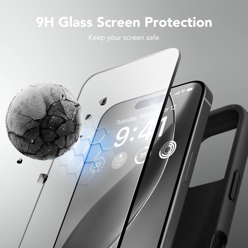 GONEZ Magnetic for iPhone 16 Pro Case, Compatible with MagSafe, [Screen Protector + Camera Lens Protector], Silicone Shockproof Anti-Scratch Protective Phone Case 6.3 inch, Black - Image 5