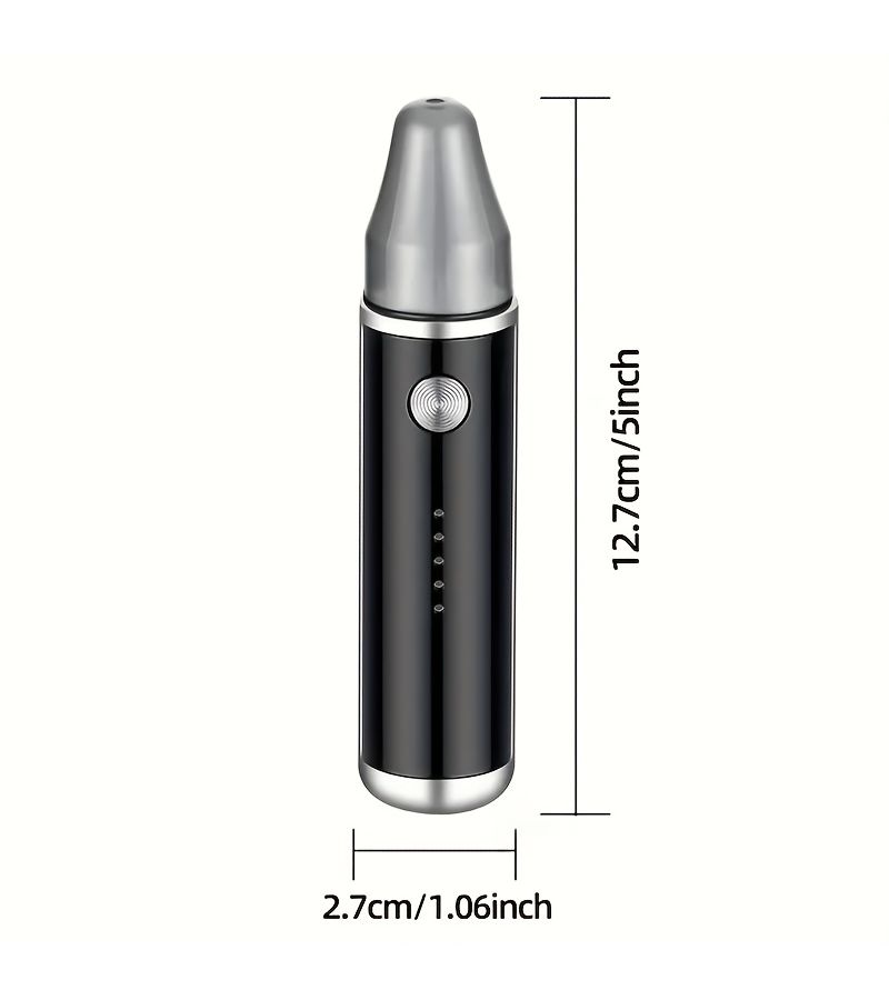 Black Professional Painless USB Rechargeable Nose Ear Hair Trimmer For Men - Image 4