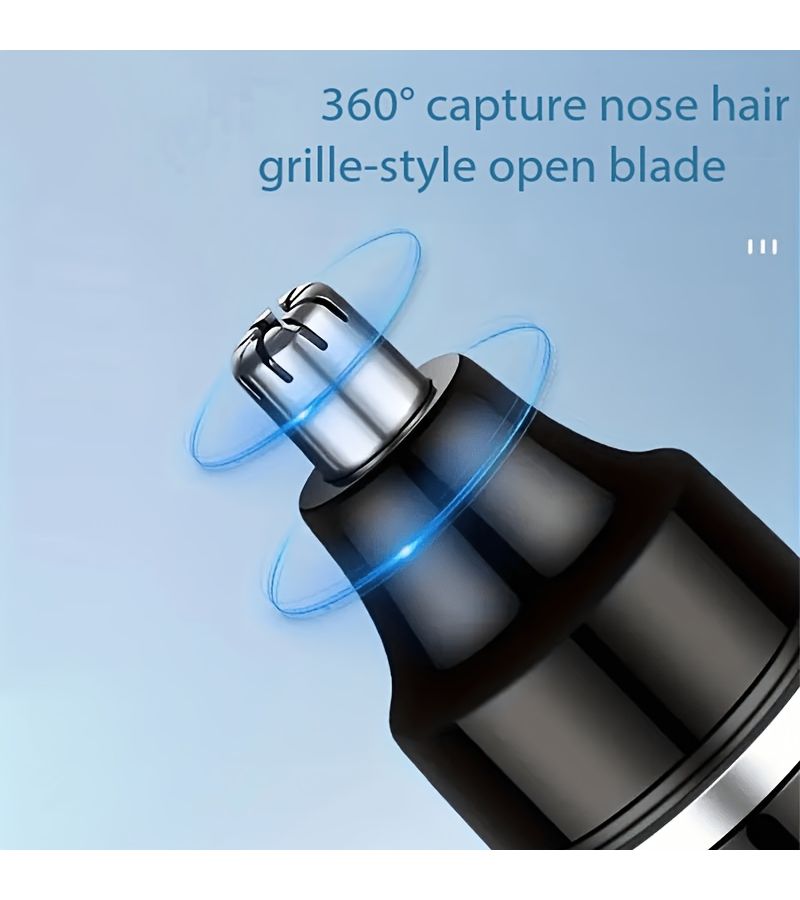 Black Professional Painless USB Rechargeable Nose Ear Hair Trimmer For Men - Image 2