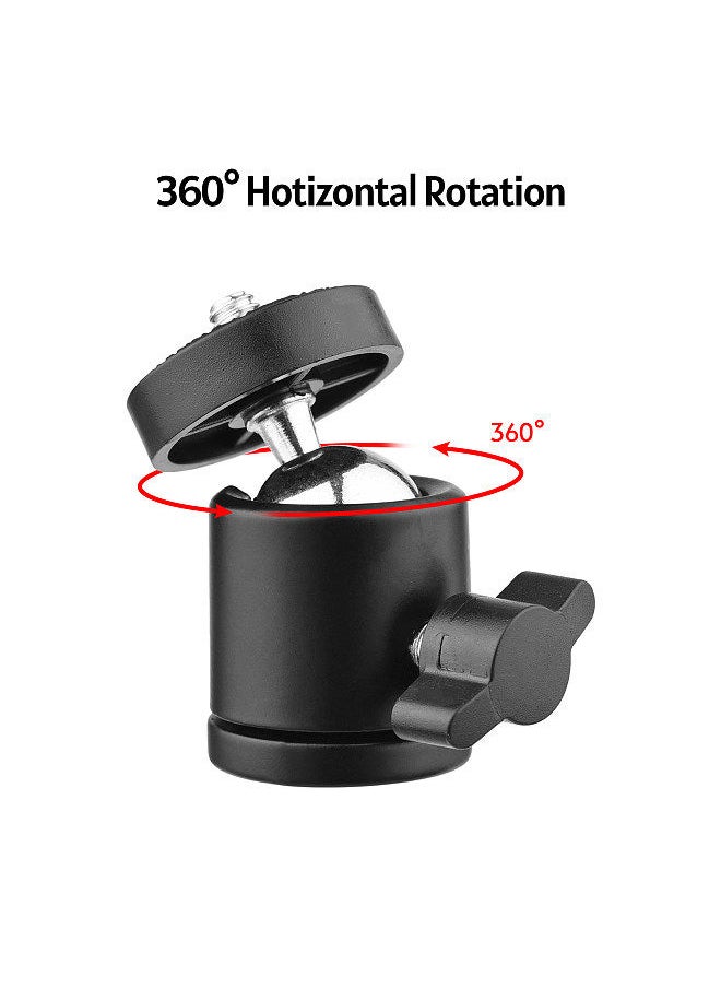 Generic - 2pcs Mini Swivel Ball Head Tripod Head 360 Degree Rotating Mount Base Adapter with Universal 1/4 Inch Screw Mounts for DSLR ILDC Camera DV Tripod Monopod Light Stand - Image 1