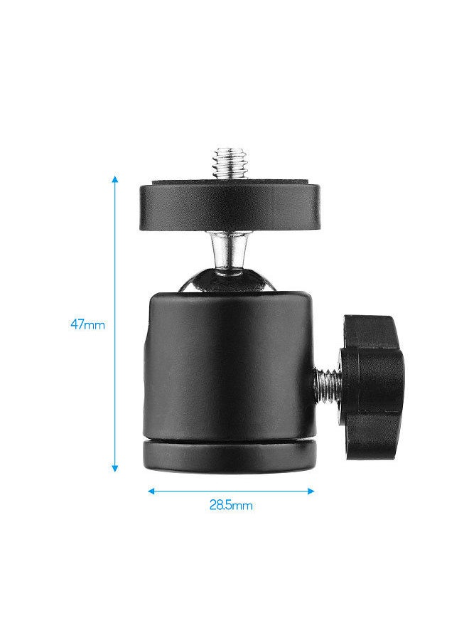 Generic - 2pcs Mini Swivel Ball Head Tripod Head 360 Degree Rotating Mount Base Adapter with Universal 1/4 Inch Screw Mounts for DSLR ILDC Camera DV Tripod Monopod Light Stand - Image 1