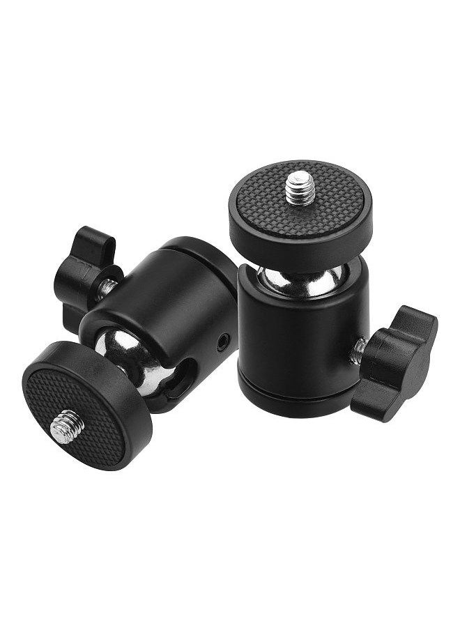 Generic - 2pcs Mini Swivel Ball Head Tripod Head 360 Degree Rotating Mount Base Adapter with Universal 1/4 Inch Screw Mounts for DSLR ILDC Camera DV Tripod Monopod Light Stand - Image 1