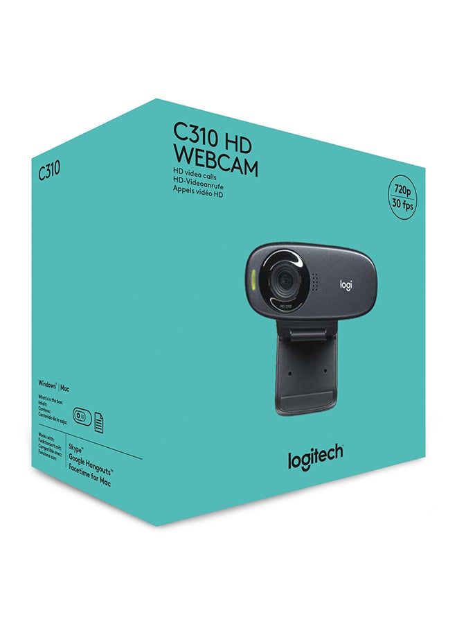Logitech C310 HD Webcam For PC/Mac/Laptop/Tablet/XBox Black - Image 2