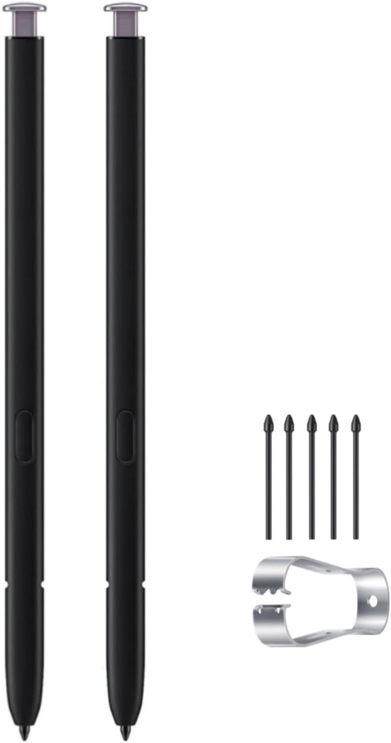 Qenw 2 قطعة بديل قلم S23 Ultra لهاتف Samsung Galaxy S23 Ultra 5G، بدون بلوتوث، قلم لمس ستايلس S Pen + رؤوس/أطراف بديلة (لافندر) - Image 1