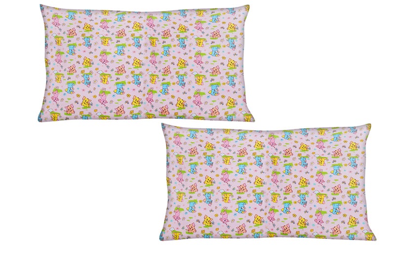 EL FIGO Soft Decorative Cartoon Printed Velvet Pillow Cases (No Filler) (Set of 2) (Standar Size 25 inch * 16 inch) (Pink) - Image 1