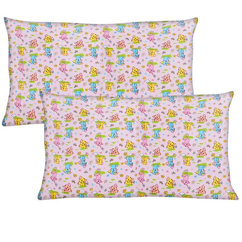 EL FIGO Soft Decorative Cartoon Printed Velvet Pillow Cases (No Filler) (Set of 2) (Standar Size 25 inch * 16 inch) (Pink) - Image 2