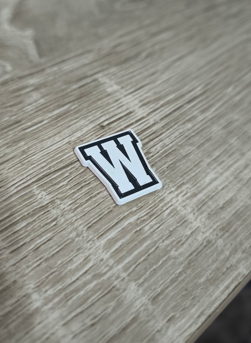 3D Alphabet W Hard Self Adhesive Sticker for Mobile Laptop or Any Smooth Surface - Image 2