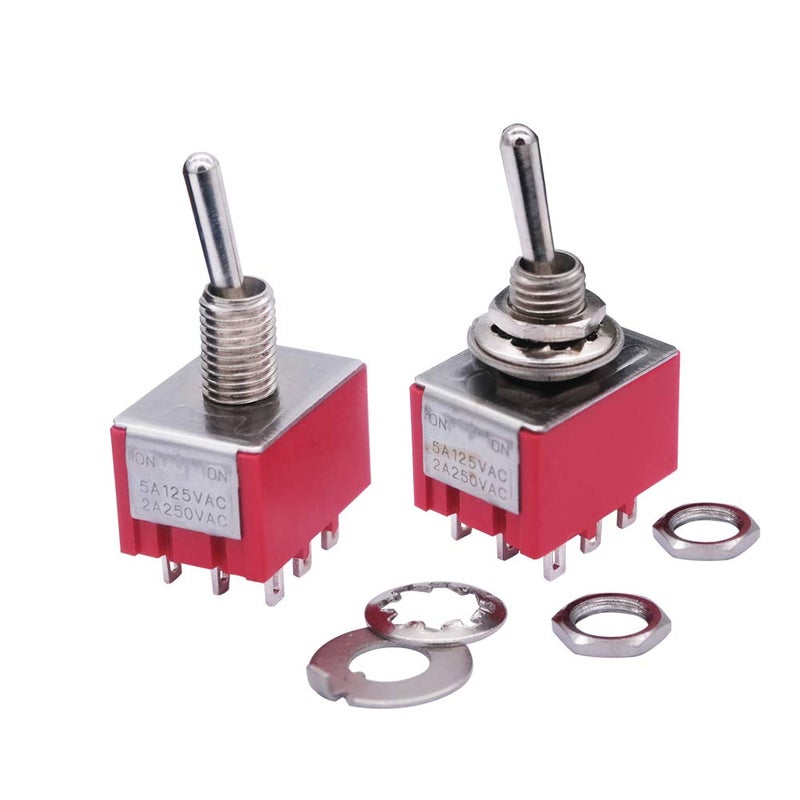 mxuteuk 4pcs MTS-302 9 Terminal 2 Position 3PDT Mini Miniature Toggle Switch Car Dash Dashboard ON/ON 5A 125V 2A 250V - Image 2