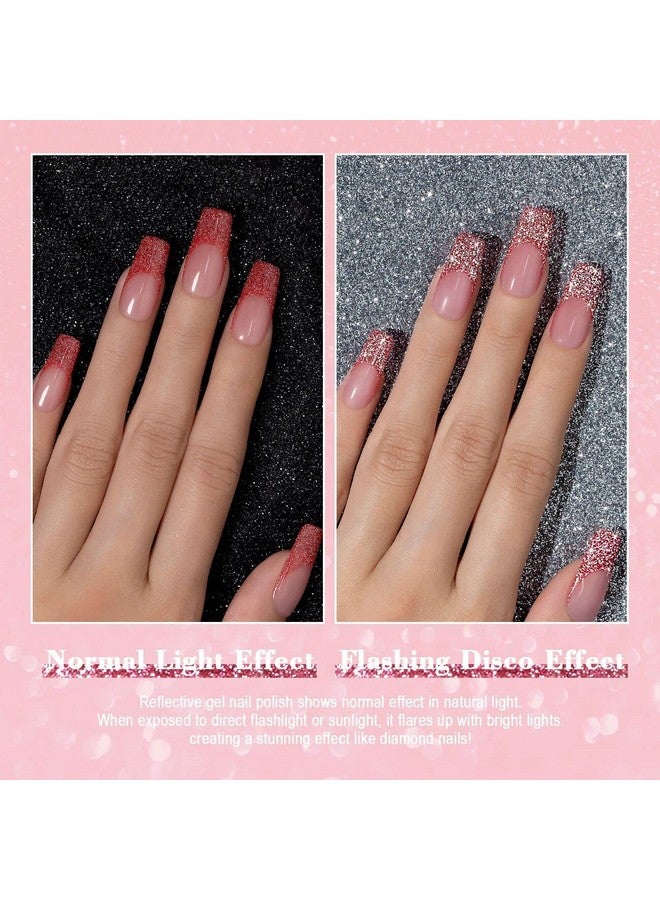 RARJSM Reflective Glitter Nail Art Gel Liner Flash Diamond Painted Polish 12 Colors 5ml Sparkle Silver Brown Hot Pink Green Black Pigment UV LED Soak off Curing Requires for Design - Image 5