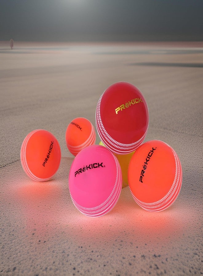 Prokick Heavy Weight Wind Ball/Practice Cricket Ball PVC and Rubber (Multicolor - Pack of 6) - Image 1