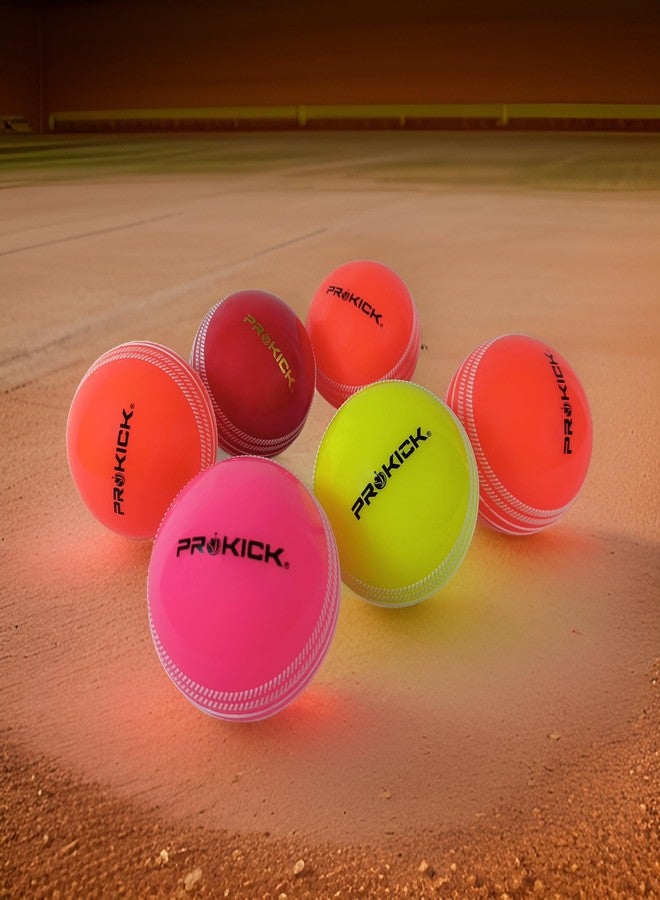 Prokick Heavy Weight Wind Ball/Practice Cricket Ball PVC and Rubber (Multicolor - Pack of 6) - Image 3