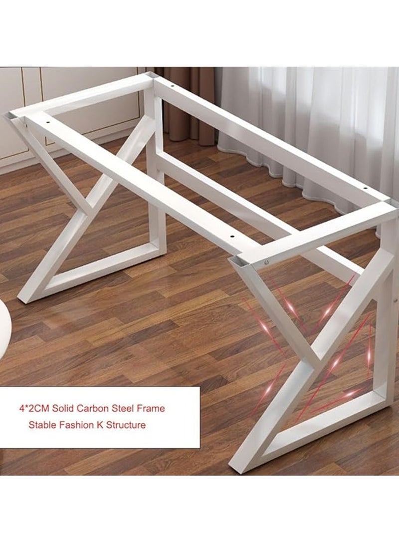 Generic - Desktop Computer Desk, K-Type White Computer Table, Simple Game Table, Student Writing Study Table for Home Bedroom Kids Room Office (White 100 * 60cm) - Image 1