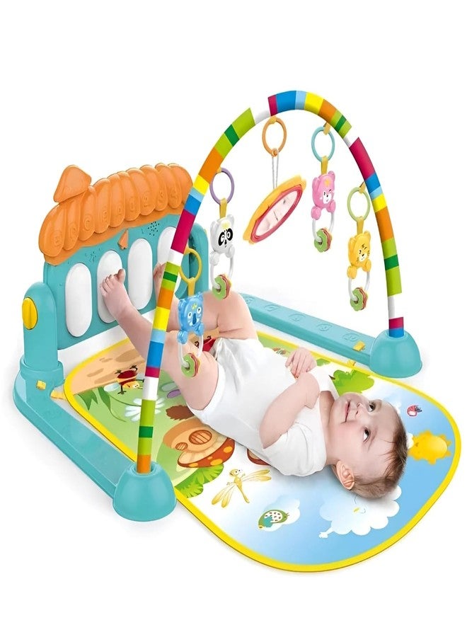 SELOME Kick & Play Musical Keyboard Piano Baby Gym & Fitness Play Mat with Hanging Rattles, Lights & Music Multi-Function Activity Play Gym Ideal Gift for Baby Boys & Girls (Pack of 1) - Image 1