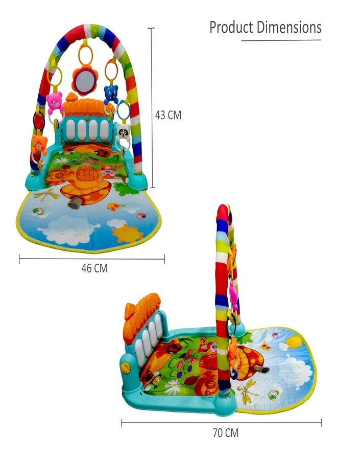 SELOME Kick & Play Musical Keyboard Piano Baby Gym & Fitness Play Mat with Hanging Rattles, Lights & Music Multi-Function Activity Play Gym Ideal Gift for Baby Boys & Girls (Pack of 1) - Image 2