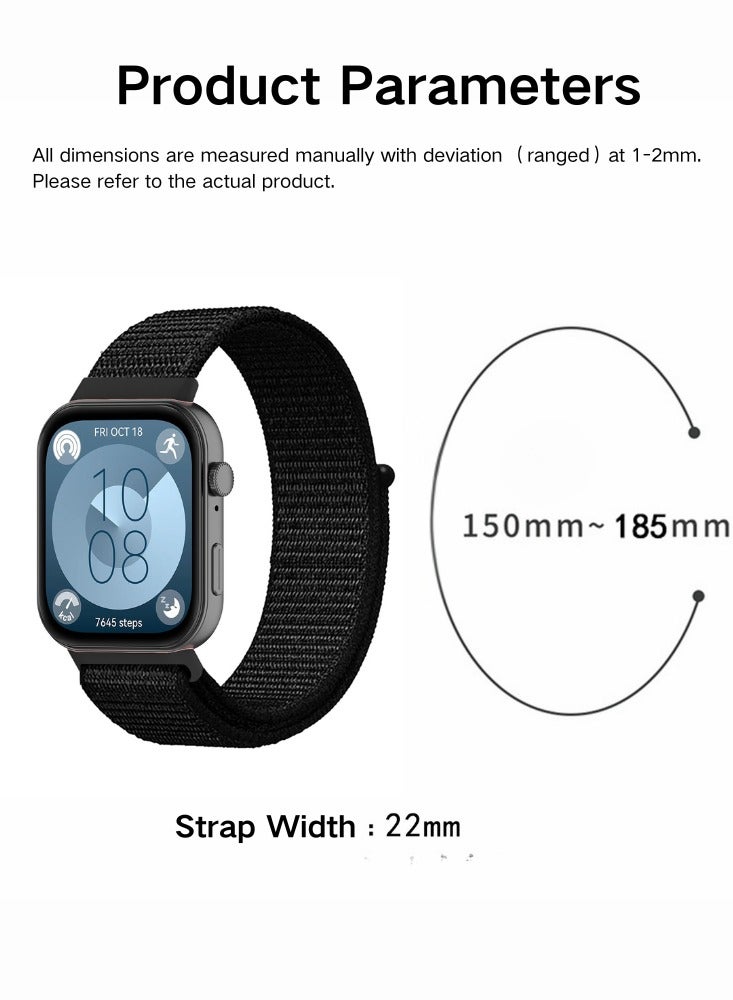 DOUGEI Velcro Nylon Loop Strap Compatible with Huawei Watch Fit 3 - Image 3