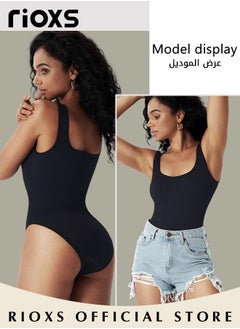 RIOXS Women Body Suit Tops Shape Wear Tank Seamless Tummy Control Slimming Waist Jumpsuits U-Neck Sculpting Body Shaper  - Image 5