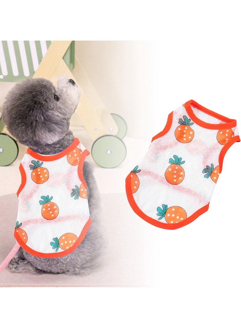 A.M Dog Clothes, Pet Clothes, Summer Thin Vest Style Cute Fruit Design Clothes, Cat Clothes, Breathable, Soft, Small and Medium Dogs, Prevents Shedding, Walking Outing Wear - Image 1