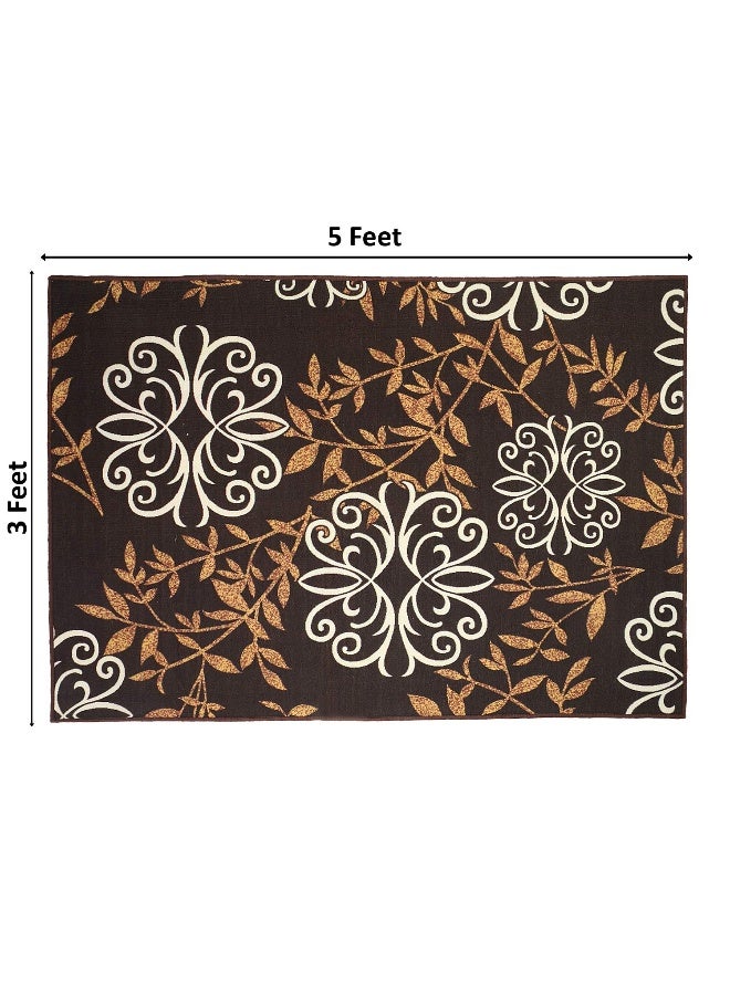 Status سجادة عداء مطبوعة بتقنية 3D لمنطقة النوم/المعيشة/المنزل مع قاعدة مضادة للانزلاق (3 × 5 أقدام - صغيرة، متعددة) - عبوة من 1 - Image 1