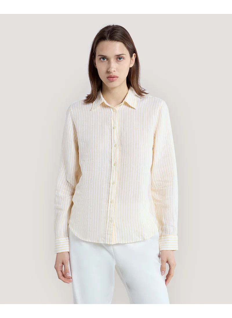 غانت Gant Regular Fit Striped Linen Shirt
