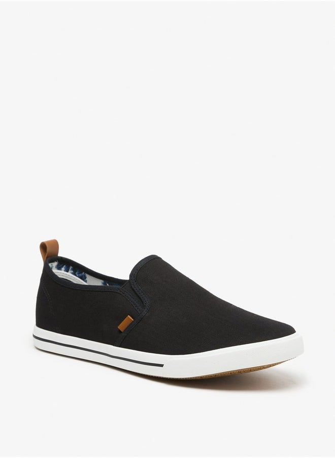 Lee Cooper Men's Textured Slip-On Sneakers with Pull Tabs  - Image 1