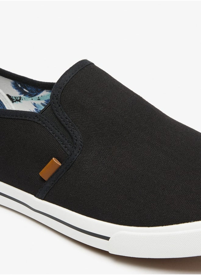 Lee Cooper Men's Textured Slip-On Sneakers with Pull Tabs  - Image 5