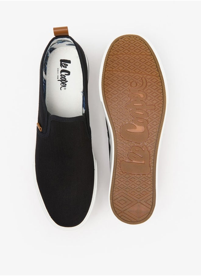 Lee Cooper Men's Textured Slip-On Sneakers with Pull Tabs  - Image 4