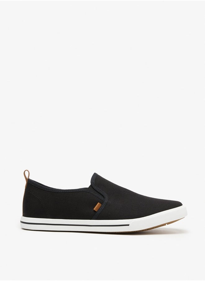 Lee Cooper Men's Textured Slip-On Sneakers with Pull Tabs  - Image 3