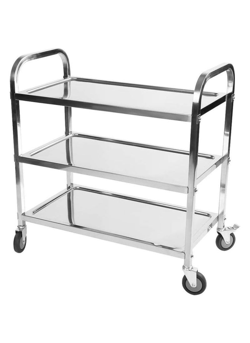Grace Grace Stainless Steel 3 Layers Service Cart Kitchen Trolley 75x40x83cm  - Image 1