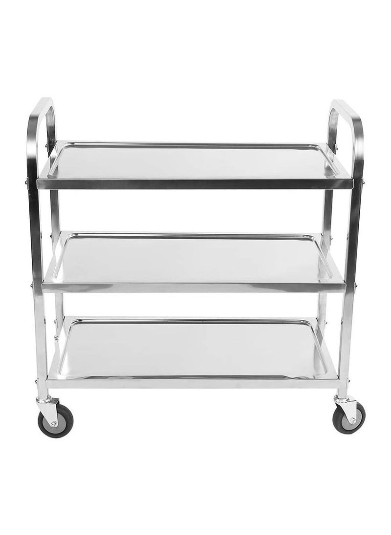 Grace Grace Stainless Steel 3 Layers Service Cart Kitchen Trolley 75x40x83cm  - Image 3
