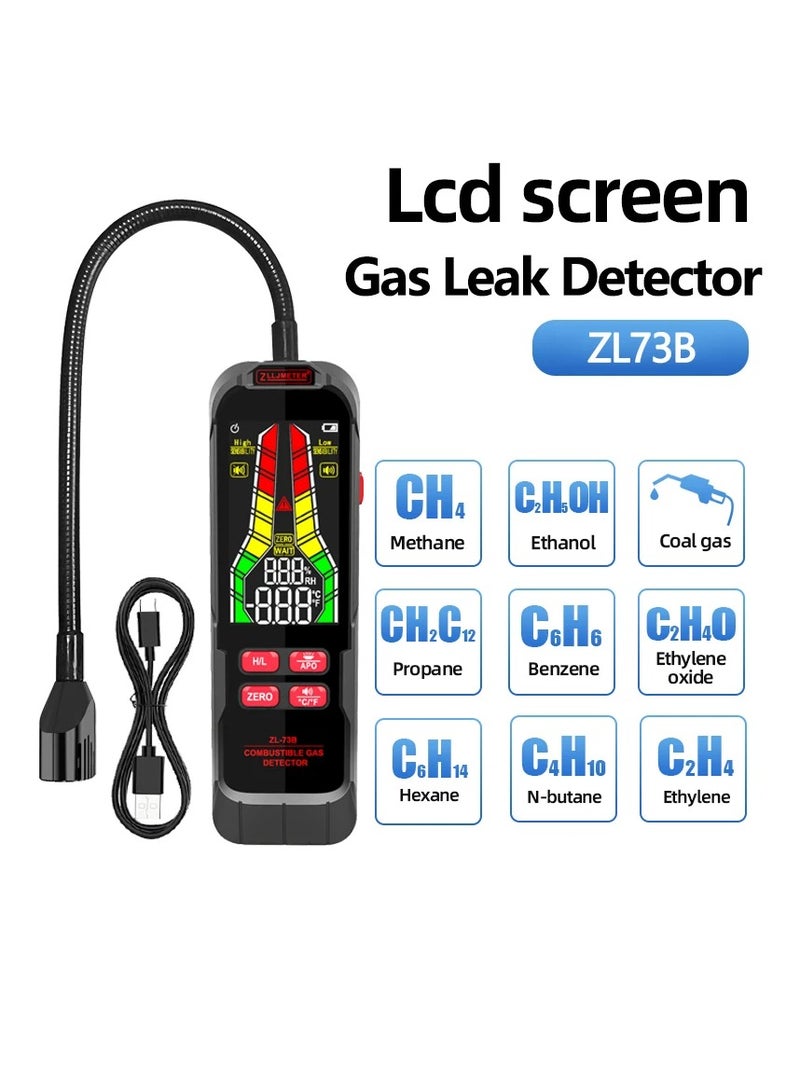 جهاز كشف تسرب الغاز ZL-73B، 0-10000، قابل لإعادة الشحن، إنذار صوتي، محلل غاز البترول المسال الطبيعي القابل للاشتعال - Image 2