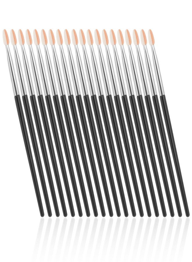 Jeffdad مجموعة فرش ظلال العيون جيفداد 20 قطعة مع إسفنجات تطبيق ظلال العيون، فرش احترافية قابلة لإعادة الاستخدام للنساء (عمود فضي أسود) - Image 1