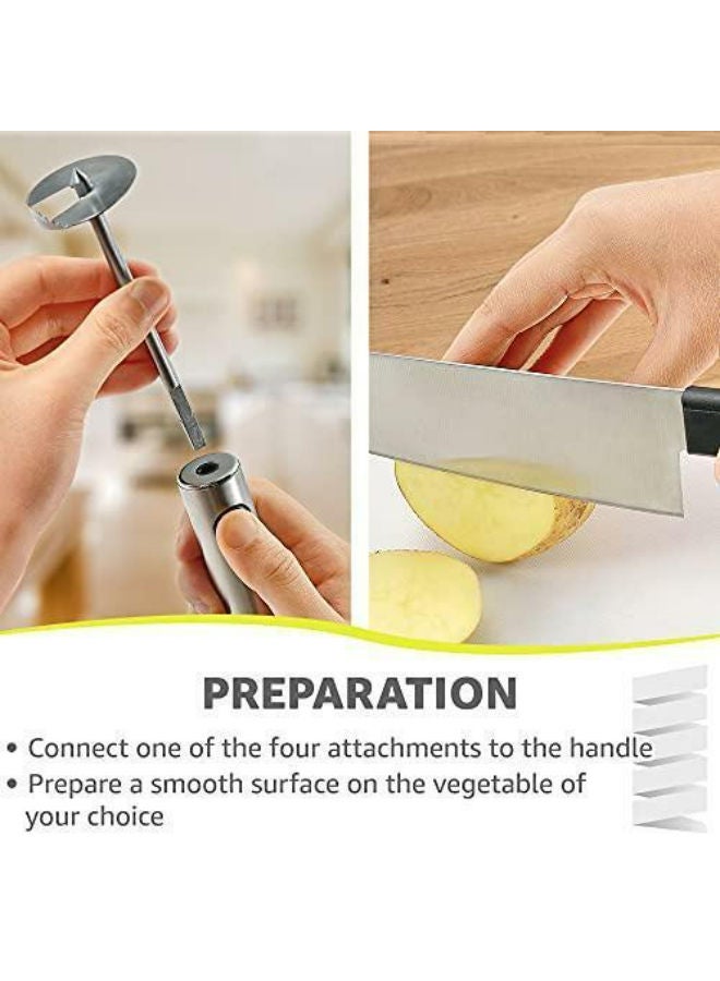 NIBEMINENT 5-Piece Stainless Steel Veggie Drill Twister Set Silver - Image 5