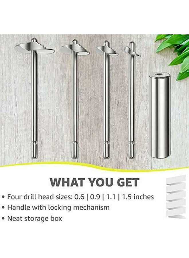 NIBEMINENT 5-Piece Stainless Steel Veggie Drill Twister Set Silver - Image 4