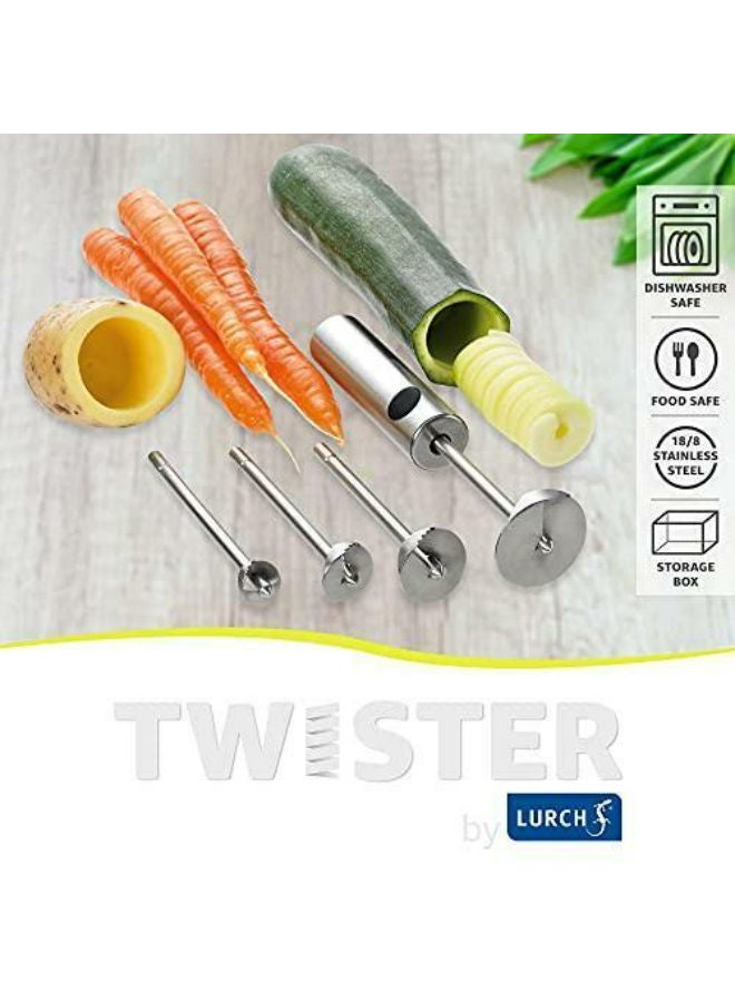NIBEMINENT 5-Piece Stainless Steel Veggie Drill Twister Set Silver - Image 3