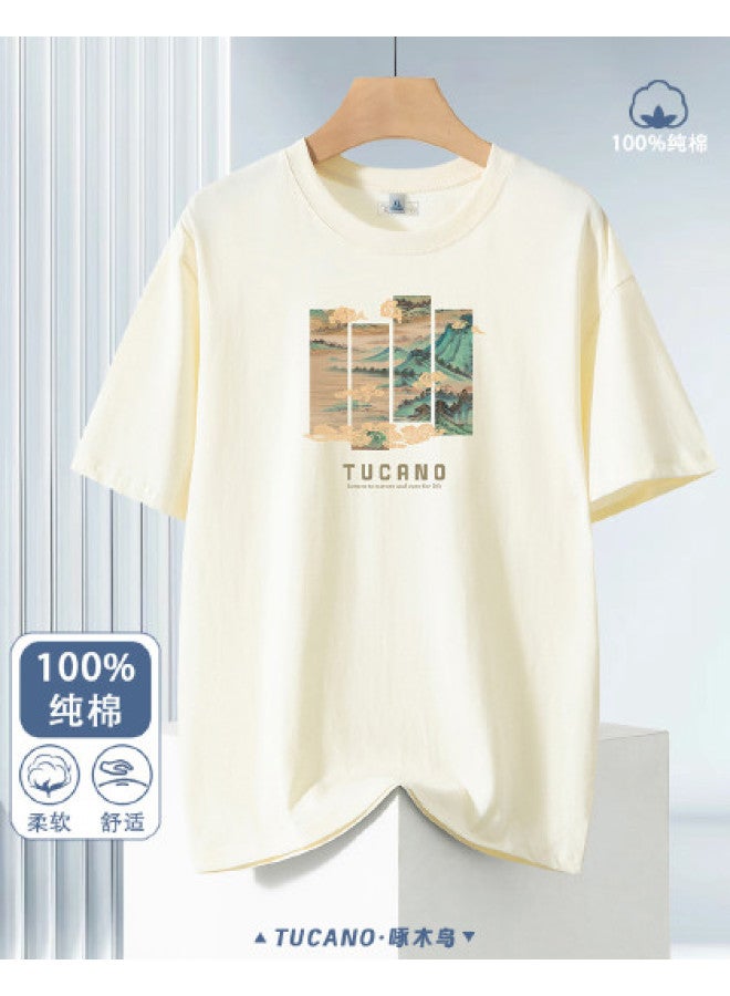 Tucano men's Short Sleeve T-shirt - Summer Comfortable Casual Breathable Round Neck Chinese Trendy Sports Tee - Image 1