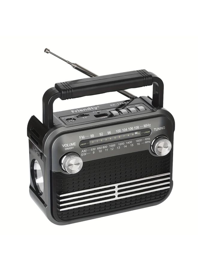 Blue Portable Radio with FM AM SW1 6 USB TF SD Player Built In Loudspeaker Battery USB Powered Compatible Smartphone Tablet Laptop Home Travel Camping Car - Image 3